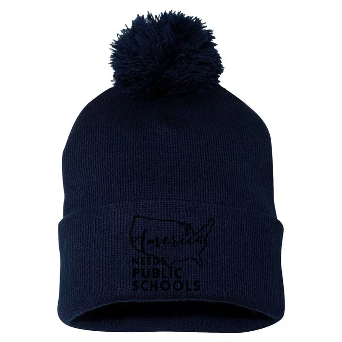 America Needs Public Schools Pom Pom 12in Knit Beanie