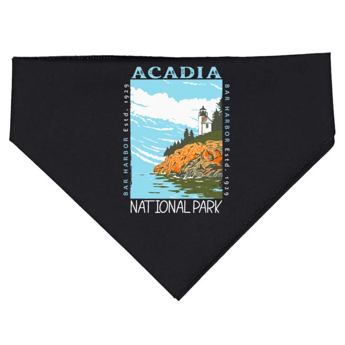 Acadia National Park Bar Harbor Maine Vintage USA-Made Doggie Bandana