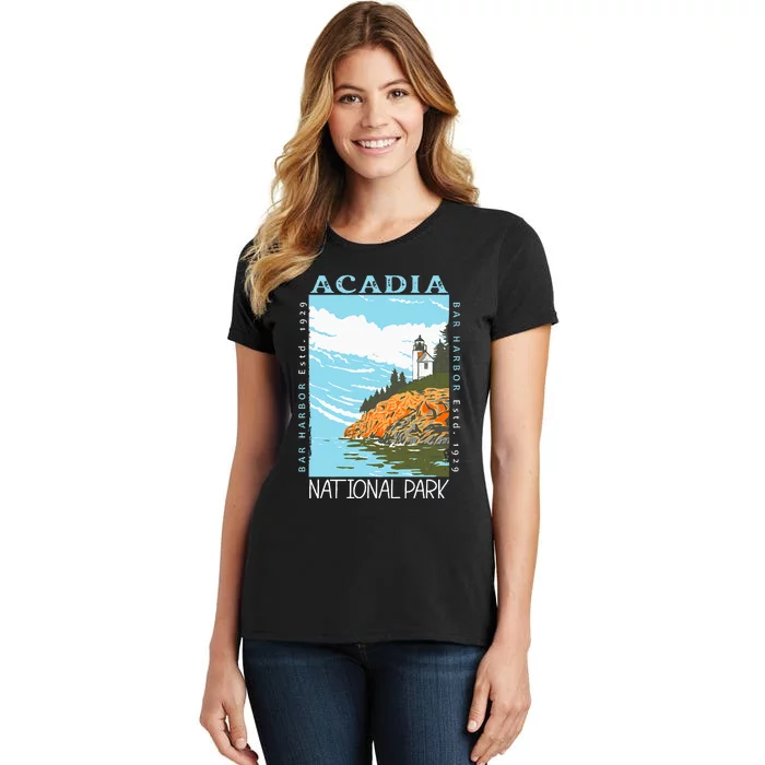 Acadia National Park Bar Harbor Maine Vintage Women's T-Shirt