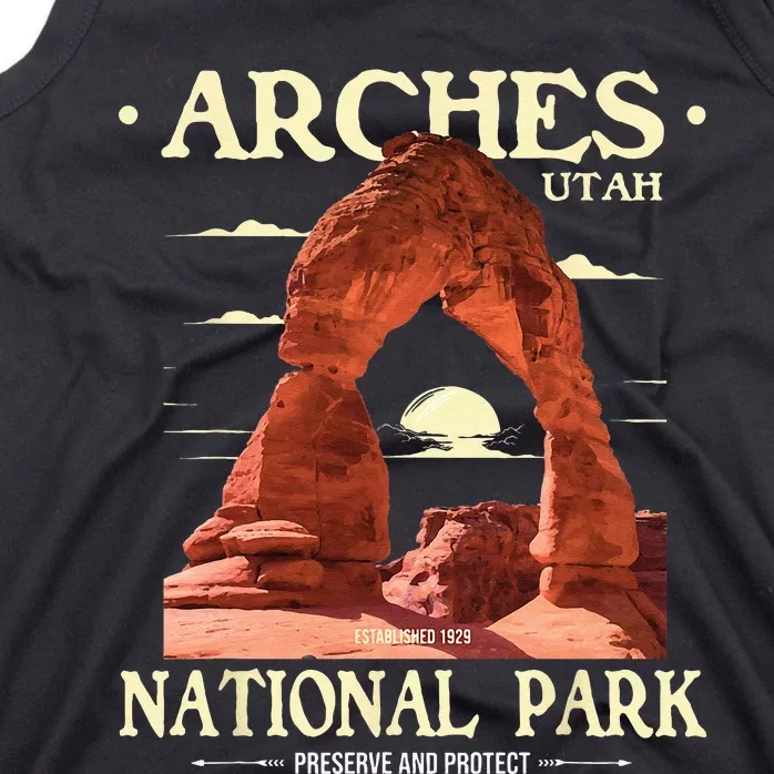 Arches National Park Retro Hiking & Camping Lover Tank Top