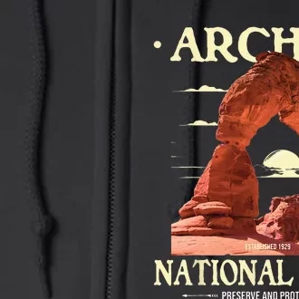 Arches National Park Retro Hiking & Camping Lover Full Zip Hoodie