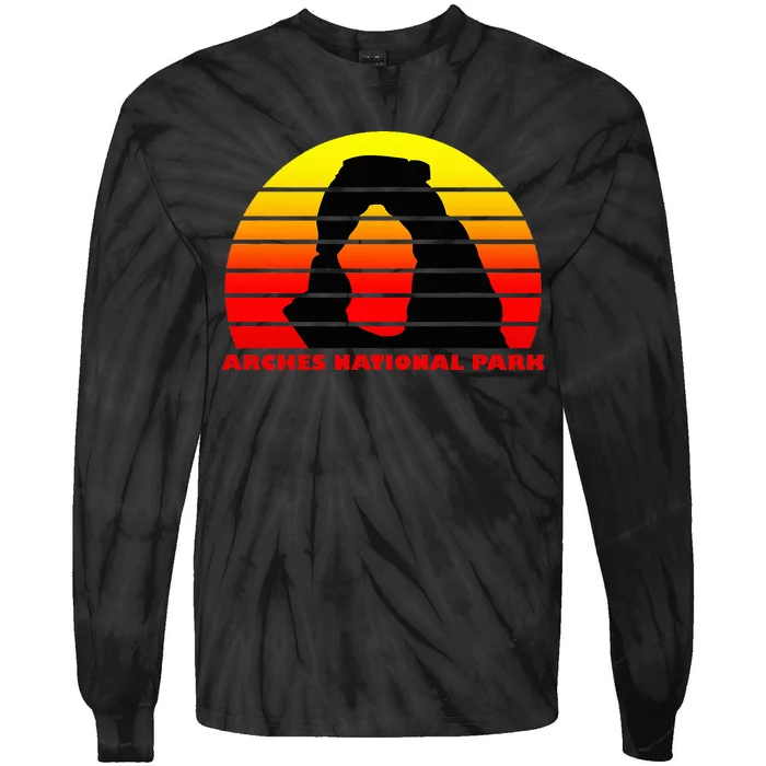 Arches National Park Utahhiking Camping Tie-Dye Long Sleeve Shirt