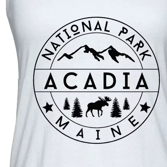 Acadia National Park Maine Moose Nature Hiking Outdoors Ladies Essential Flowy Tank