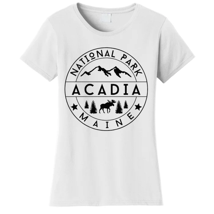 Acadia National Park Maine Moose Nature Hiking Outdoors Women's T-Shirt