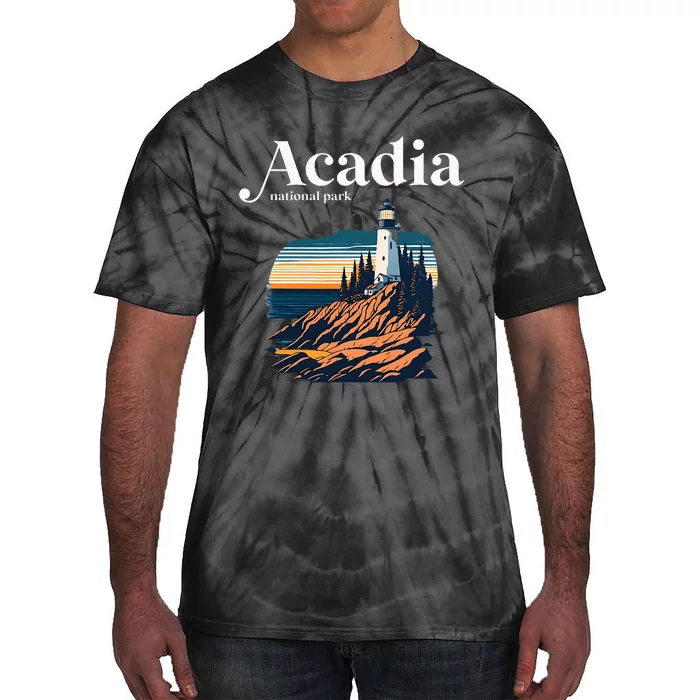 Acadia National Park Maine Retro Style Tie-Dye T-Shirt