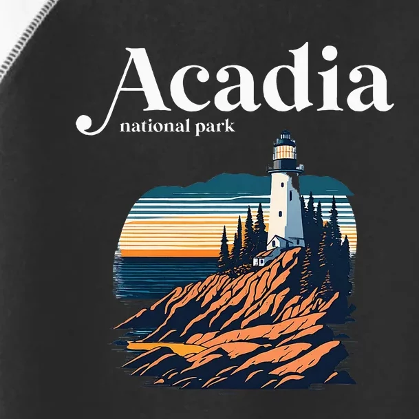 Acadia National Park Maine Retro Style Toddler Fine Jersey T-Shirt