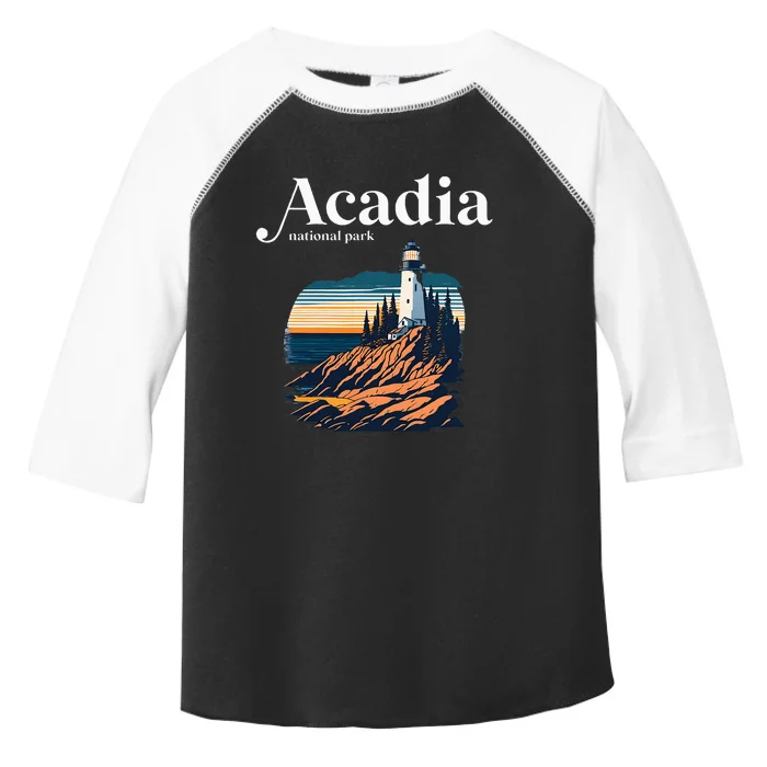 Acadia National Park Maine Retro Style Toddler Fine Jersey T-Shirt