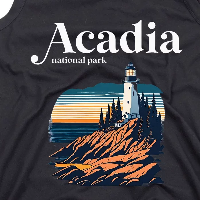 Acadia National Park Maine Retro Style Tank Top