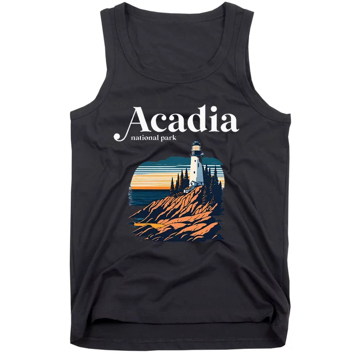 Acadia National Park Maine Retro Style Tank Top