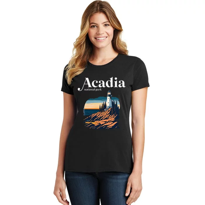 Acadia National Park Maine Retro Style Women's T-Shirt