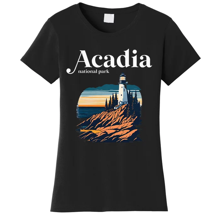 Acadia National Park Maine Retro Style Women's T-Shirt