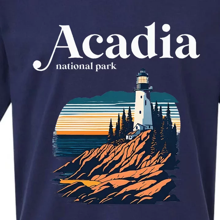 Acadia National Park Maine Retro Style Sueded Cloud Jersey T-Shirt