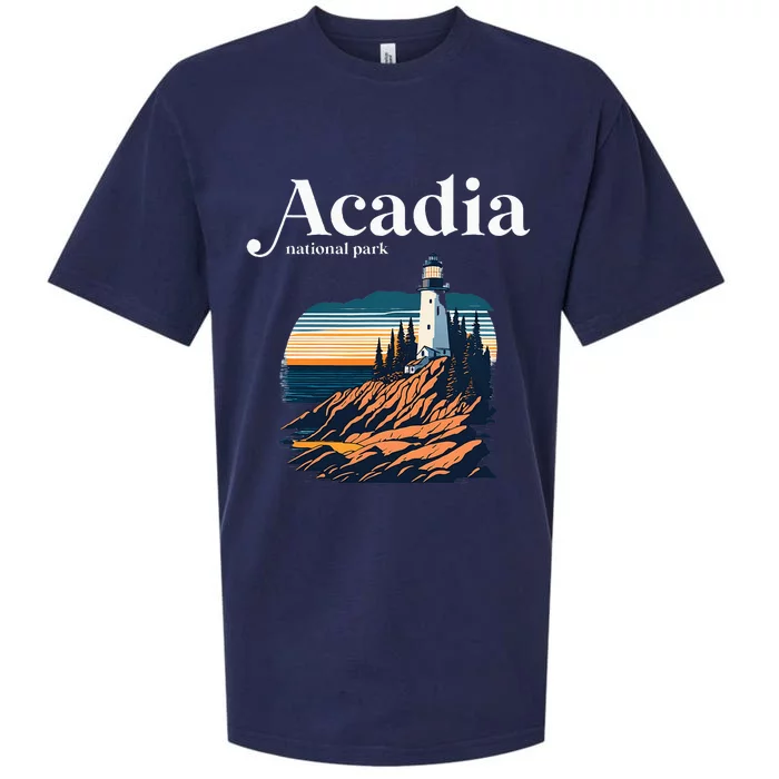 Acadia National Park Maine Retro Style Sueded Cloud Jersey T-Shirt