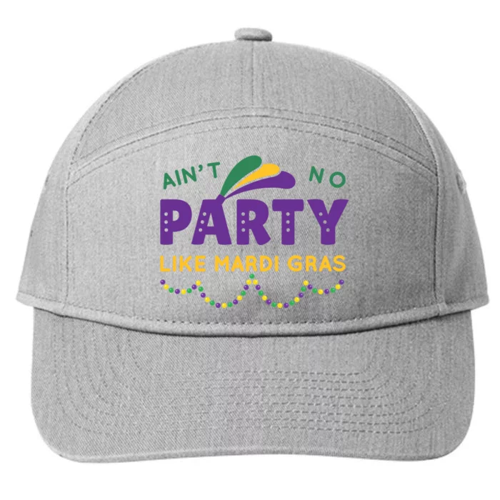 Ain't No Party Like Mardi Gras Beads Celebration 7-Panel Snapback Hat