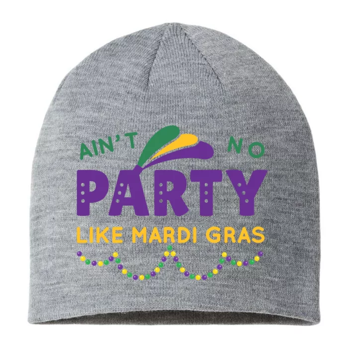 Ain't No Party Like Mardi Gras Beads Celebration 8 1/2in Sustainable Knit Beanie