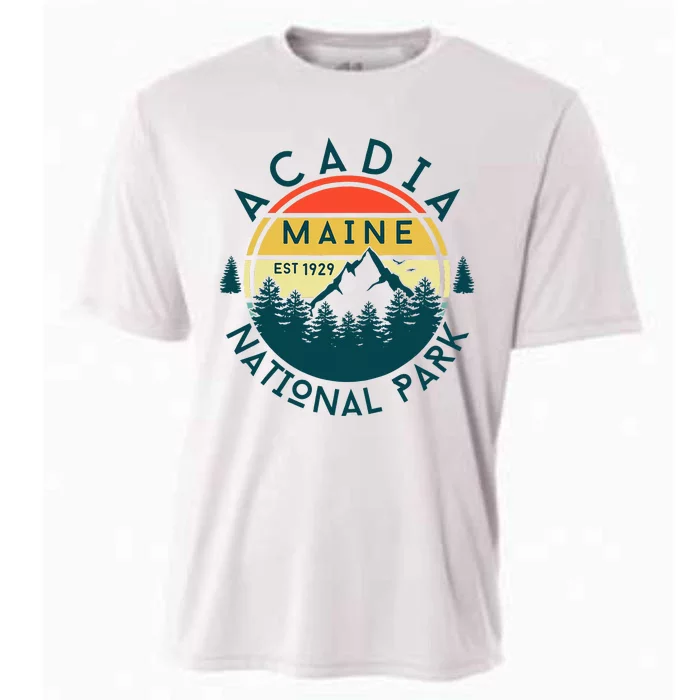 Acadia National Park Maine Mountains Nature Hiking Retro Cooling Performance Crew T-Shirt