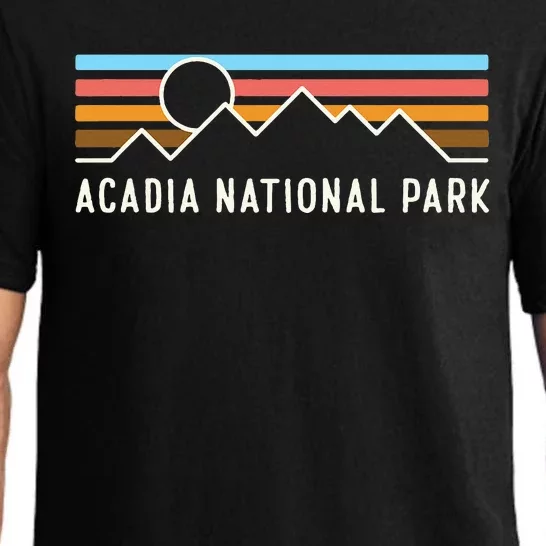 Acadia National Park Retro Mountain Lines Camping Souvenir Pajama Set