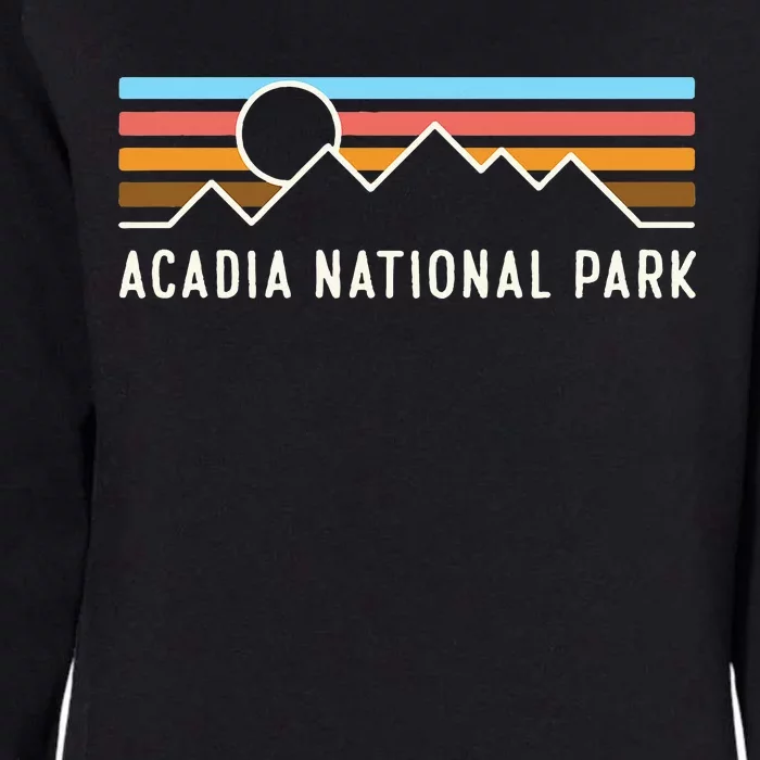 Acadia National Park Retro Mountain Lines Camping Souvenir Womens California Wash Sweatshirt