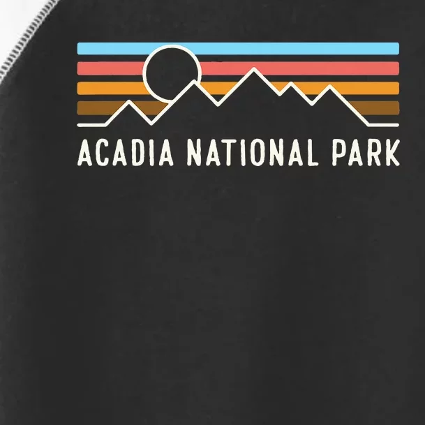 Acadia National Park Retro Mountain Lines Camping Souvenir Toddler Fine Jersey T-Shirt