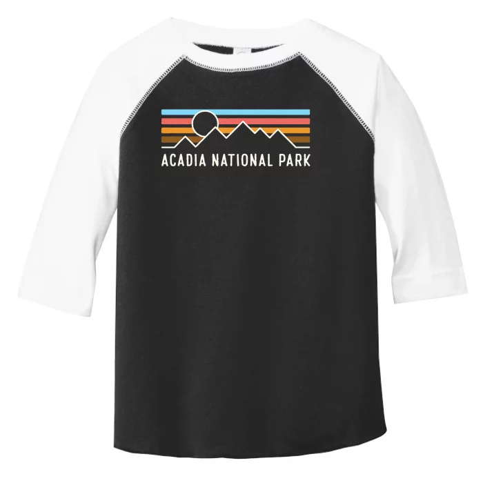 Acadia National Park Retro Mountain Lines Camping Souvenir Toddler Fine Jersey T-Shirt