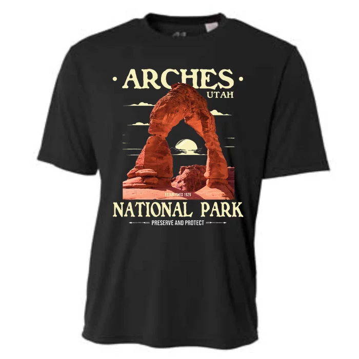 Arches National Park Retro Hiking & Camping Lover Cooling Performance Crew T-Shirt