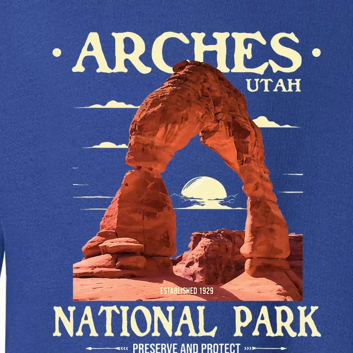 Arches National Park Retro Hiking & Camping Lover Toddler Sweatshirt