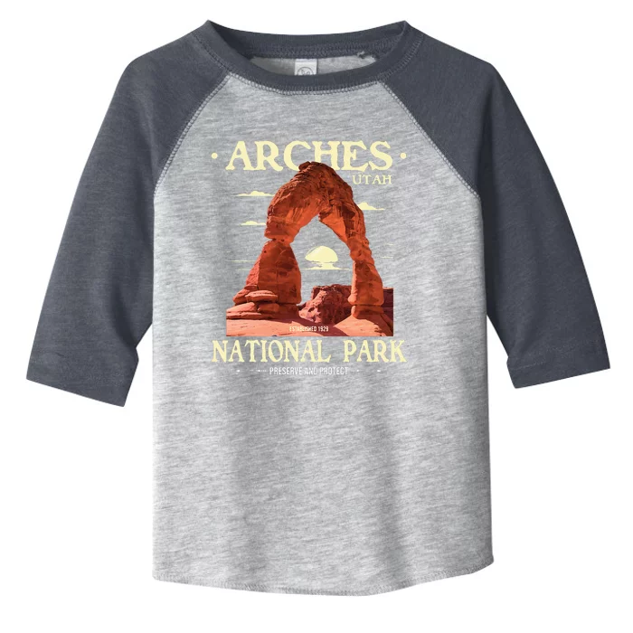 Arches National Park Retro Hiking & Camping Lover Toddler Fine Jersey T-Shirt