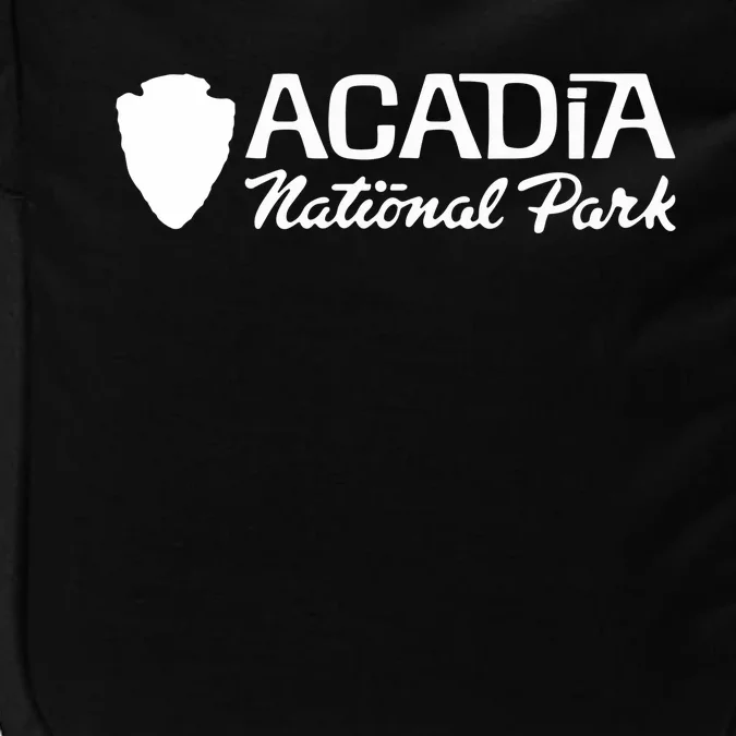 Acadia National Park Retro Arrowhead Wordmark Impact Tech Backpack