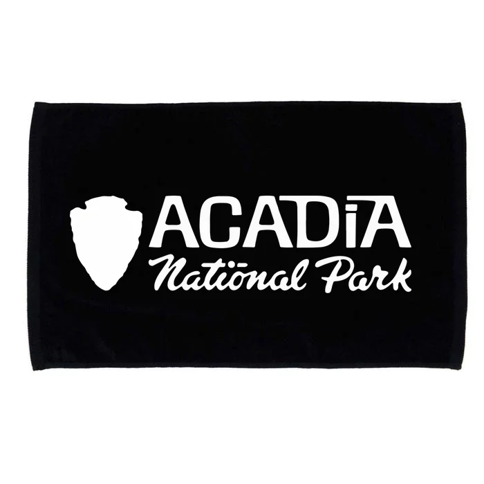 Acadia National Park Retro Arrowhead Wordmark Microfiber Hand Towel