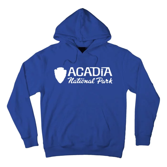 Acadia National Park Retro Arrowhead Wordmark Tall Hoodie