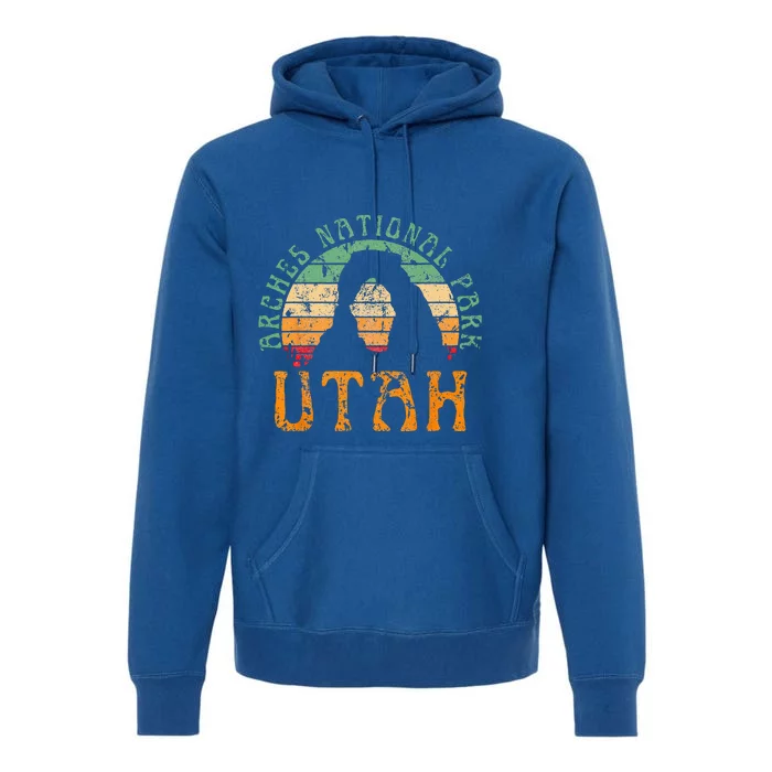 Arches National Park Utah Desert Arch Retro Sunset Vintage Premium Hoodie