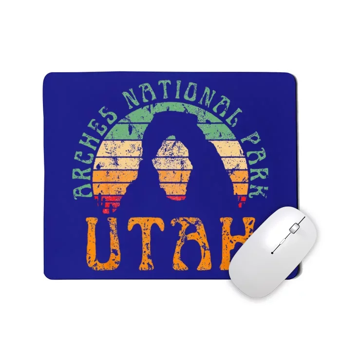 Arches National Park Utah Desert Arch Retro Sunset Vintage Mousepad