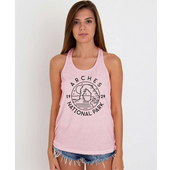 Arches National Park 1929 Moab Utah Meaningful Gift Women's Knotted Racerback Tank