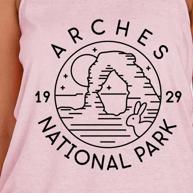 Arches National Park 1929 Moab Utah Meaningful Gift Women's Knotted Racerback Tank