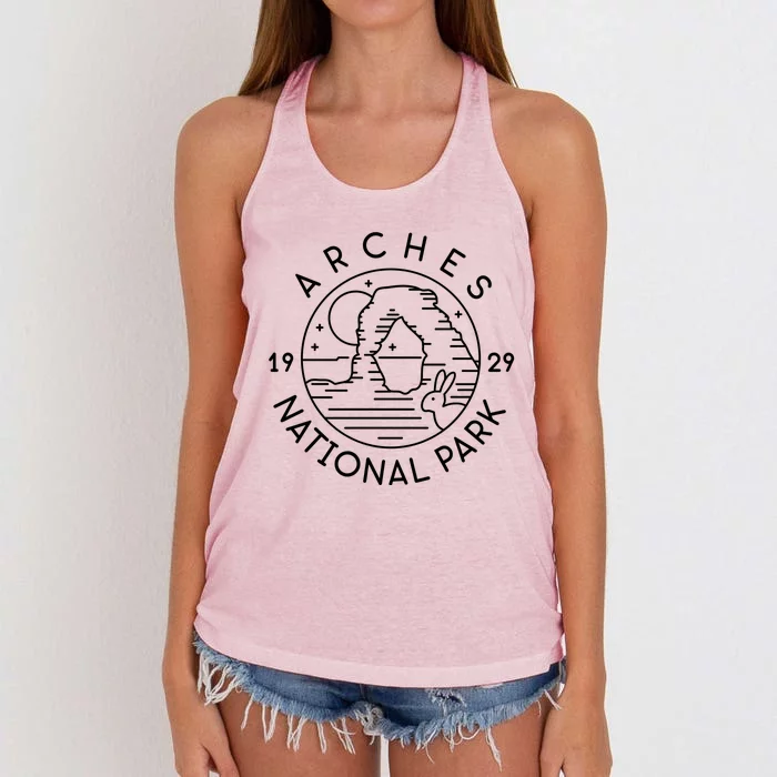 Arches National Park 1929 Moab Utah Meaningful Gift Women's Knotted Racerback Tank