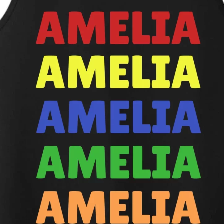 Amelia Name Personalized Funny Performance Tank