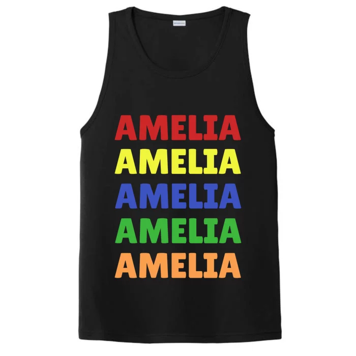 Amelia Name Personalized Funny Performance Tank