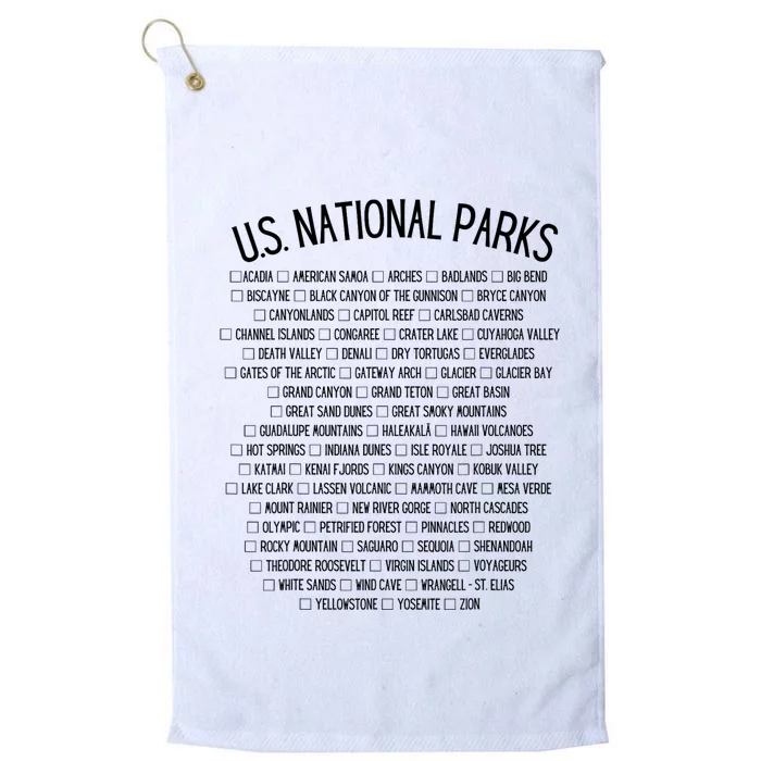 American National Parks Checklist US National Parks Family Platinum Collection Golf Towel