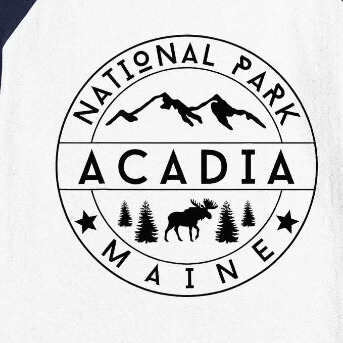 Acadia National Park Maine Moose Nature Hiking Outdoors Baseball Sleeve Shirt