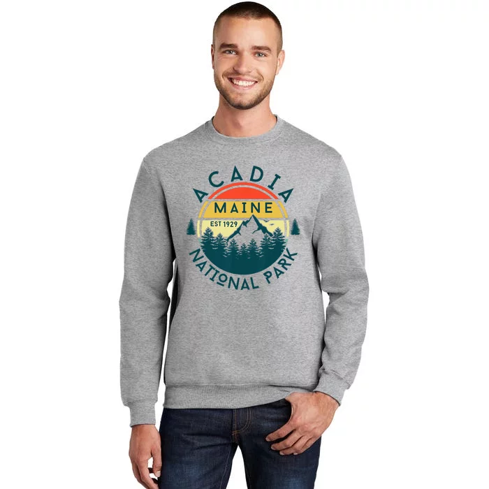 Acadia National Park Maine Mountains Nature Hiking Retro Tall Sweatshirt