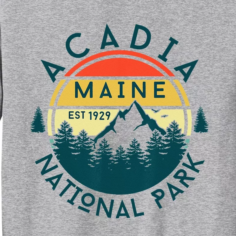 Acadia National Park Maine Mountains Nature Hiking Retro Tall Sweatshirt