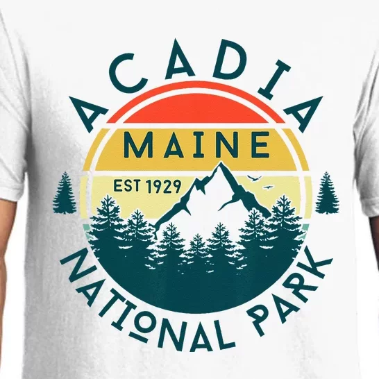 Acadia National Park Maine Mountains Nature Hiking Retro Pajama Set