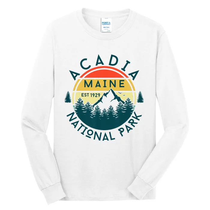 Acadia National Park Maine Mountains Nature Hiking Retro Tall Long Sleeve T-Shirt