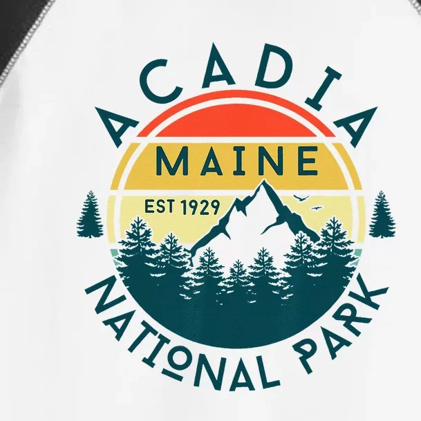 Acadia National Park Maine Mountains Nature Hiking Retro Toddler Fine Jersey T-Shirt