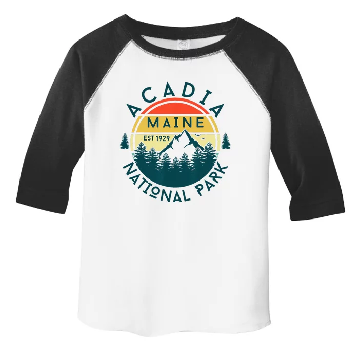 Acadia National Park Maine Mountains Nature Hiking Retro Toddler Fine Jersey T-Shirt