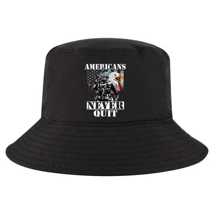 Americans Never Quit Veteran Cool Comfort Performance Bucket Hat