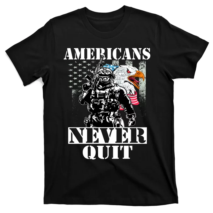 Americans Never Quit Veteran T-Shirt