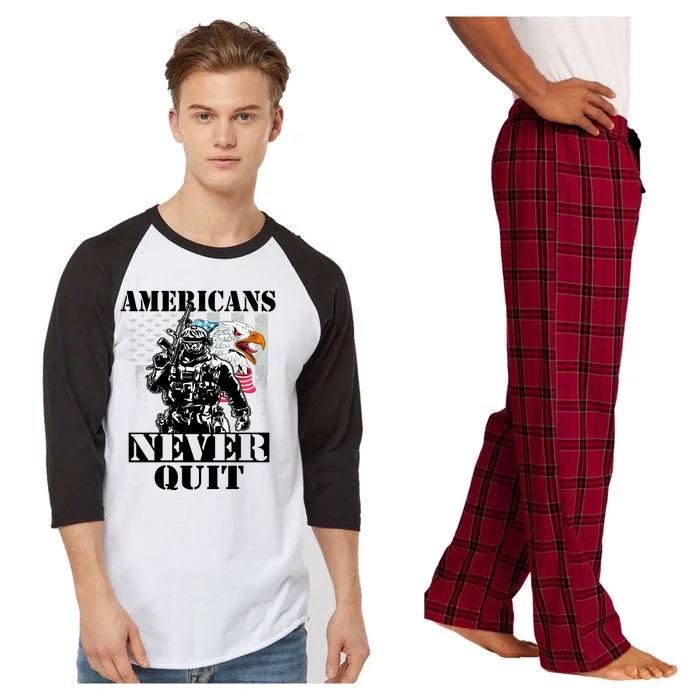 Americans Never Quit Veteran Raglan Sleeve Pajama Set