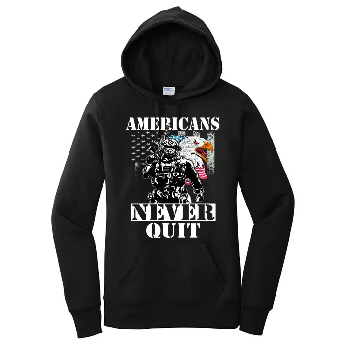 Americans Never Quit Veteran Women's Pullover Hoodie