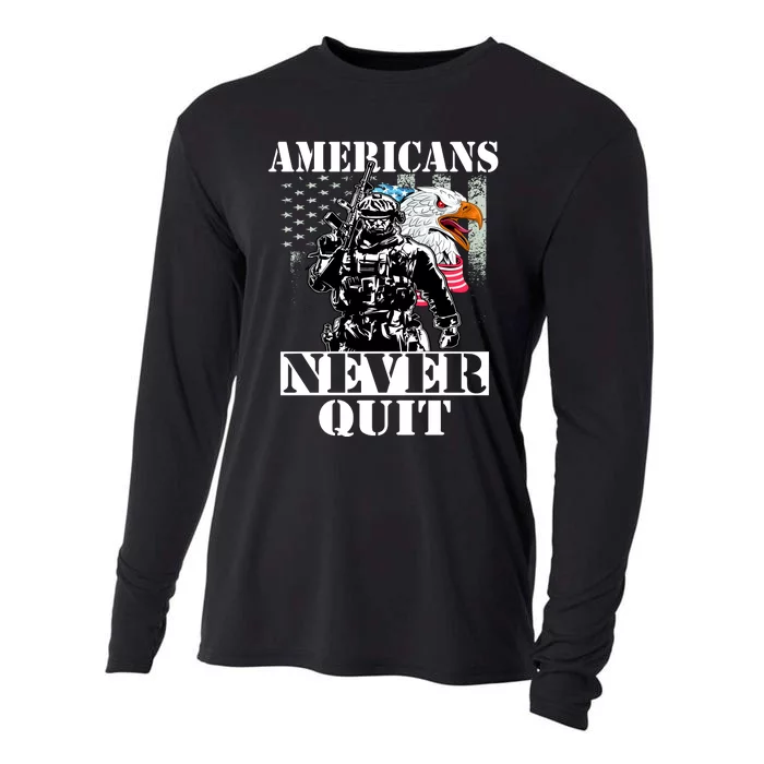 Americans Never Quit Veteran Cooling Performance Long Sleeve Crew